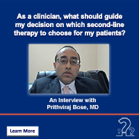 As a clinician, what should guide my decision on which second-line therapy to choose for my patients?